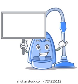 Bring board vacuum cleaner character cartoon