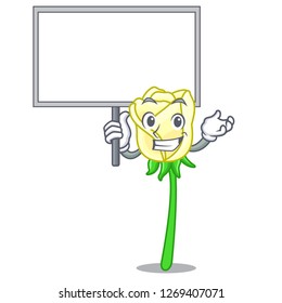 Bring board white rose in the shape cartoon