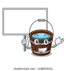 Bring board wooden bucket character cartoon