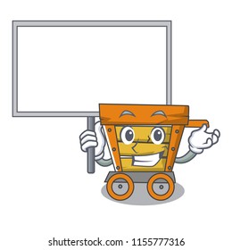 Bring board wooden trolley character cartoon
