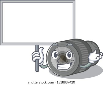 Bring board zoom lens mascot isolated with character