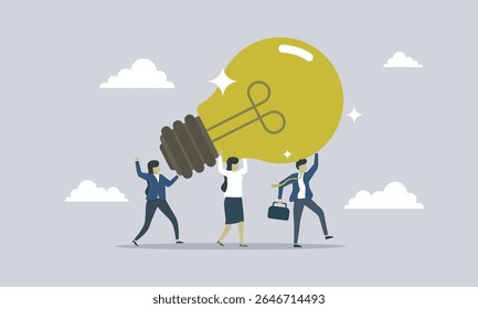 Bring the brightening business idea, business team idea, teamwork, idea of business, teamwork of business, never run out of idea.
