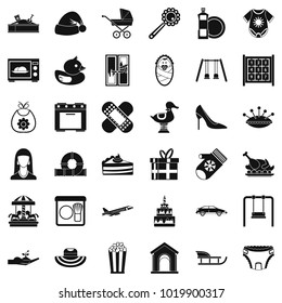 Bring up children icons set. Simple set of 36 bring up children vector icons for web isolated on white background