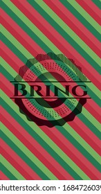 Bring christmas emblem background. Vector Illustration. Detailed.