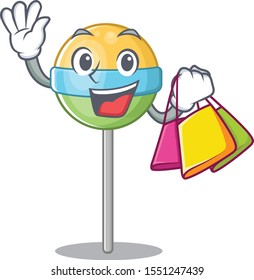 with bring clock round lollipo isolated with cartoon