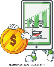 Bring coin up chart vertical tablet for progress