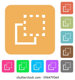 Bring element to front flat icons on rounded square vivid color backgrounds.