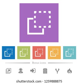 Bring element to front flat white icons in square backgrounds. 6 bonus icons included.