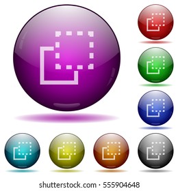 Bring element to front icons in color glass sphere buttons with shadows