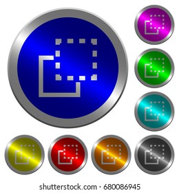 Bring element to front icons on round luminous coin-like color steel buttons