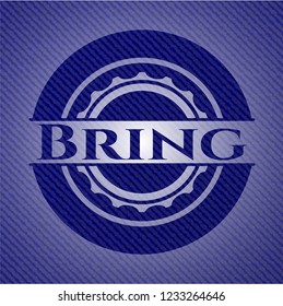 Bring emblem with jean background