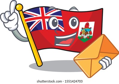 bring envelope illustration flag bermuda on the mascot