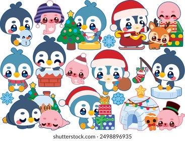 Bring festive cheer to your projects with this Christmas Penguin Clipart Collection! Add a touch of winter wonder to your designs with these delightful and high-quality vector elements.