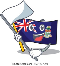 bring flag happy flag cayman islands with cartoon