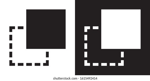 Bring to Front. Glyph Icon in White and Black Version.