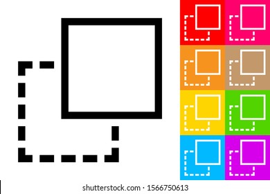 Bring to Front. Line Icon With Different Color Background.