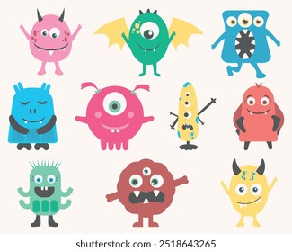 Bring fun and imagination to your projects with this Cute Monster Clipart Set! These adorable monster designs are great for creating invitations, scrapbooks, and more. 