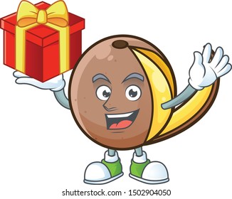 Bring gift bambangan fruit with concept cartoon character