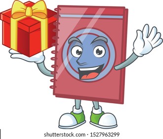 Bring gift closed book isolated on white background.