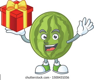 Bring gift watermelon character mascot for symbol healthy fruit