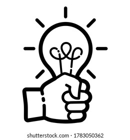 Bring An Idea Flat Icon Isolated On White Background