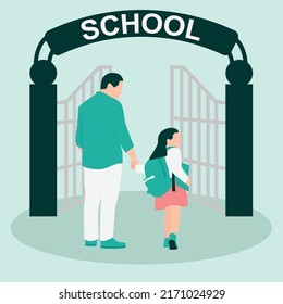 Bring Kids to School Vector Illustration