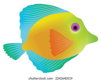 Bring the ocean to life with this stunning, colorful fish illustration. Perfect for all ages, this design is a creative and fun addition to any coloring book collection.