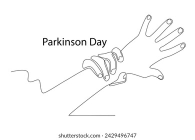 Para unir a la gente. Dibujo lineal del primer día de Parkinson