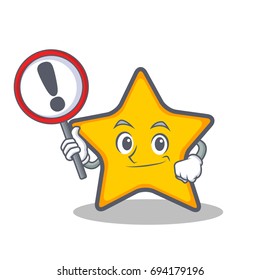 Bring sign star character cartoon style