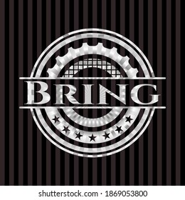 Bring silver shiny emblem]. Vector Illustration. Mosaic. 
