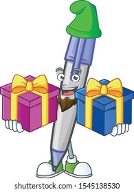 Bring two gifts blue ballpoint for the notes writing.