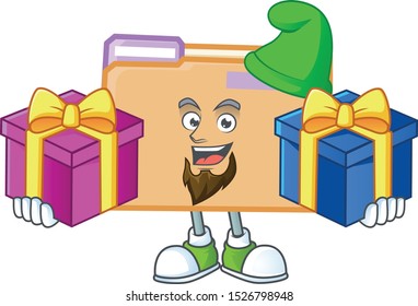 Bring two gifts folder data isolated on white background