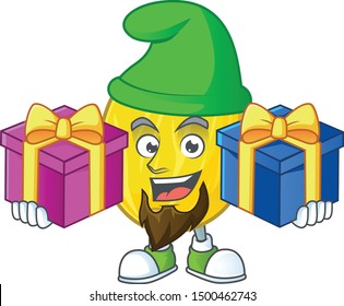 Bring two gifts melon cartoon character for health mascot