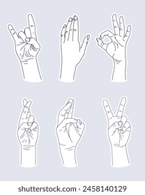 Bring your design to life with the Pop Art Hands vector set. A fascinating collection of illustrations inspired by the popular art movement. Unique and noticeable images will add energy to projects