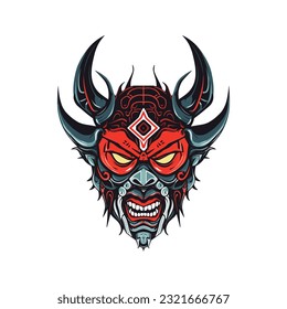 Bring your nightmares to life with a devil demon head illustration, designed in vector format for flexibility and high-quality output