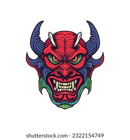 Bring your nightmares to life with a devil demon head illustration, designed in vector format for flexibility and high-quality output