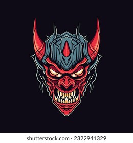 Bring your nightmares to life with a devil demon head illustration, designed in vector format for flexibility and high-quality output