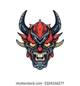 Bring your nightmares to life with a devil demon head illustration, designed in vector format for flexibility and high-quality output