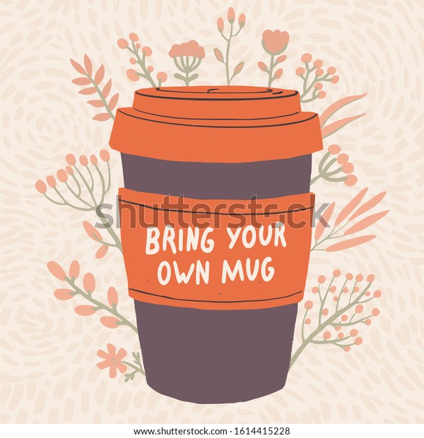 Bring Your Own Mug Poster Vector Stock Vector (Royalty Free) 1614415228 ...