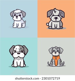 Bring your project to life with this charming set of cartoon dog characters