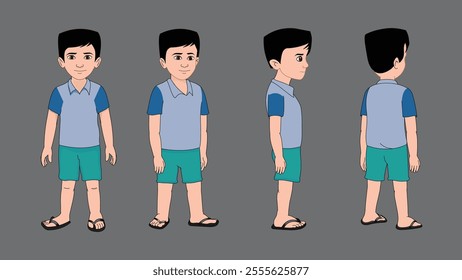 Bring your projects to life with this charming 2D animated boy character pack! This high-quality asset features a lovable, cute boy designed in a vibrant, kid-friendly style. Includes 4 essential view