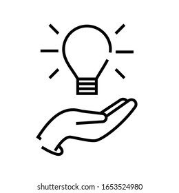 Icono de línea de luz, signo de concepto, ilustración de vector de contorno, símbolo lineal.