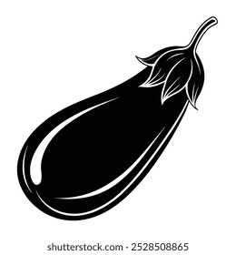 Silueta de Vector negro de Brinjal Imagen de fondo blanco archivo eps 