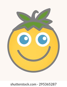 Brinjal - Cartoon Smiley Vector Face