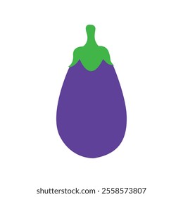 Brinjal Line Art Vector Flat Icon.