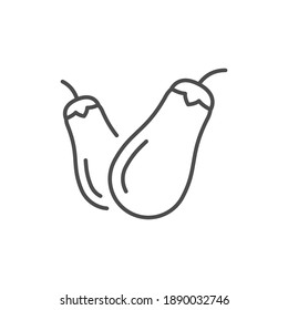 Brinjal Line Icon Or Vegetable Concept