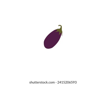 Icono del vector de inyección.  Frutos de la comida vegetariana de brinjal comestible, productos agrícolas y agrícolas. 