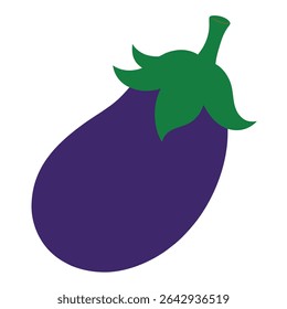 brinjal vegetable food icon on white