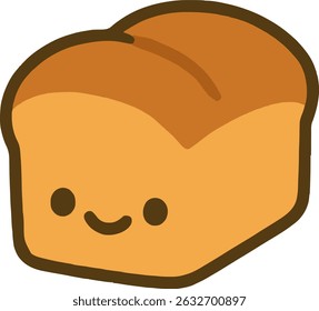 Brioche bread cute icon illustration