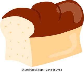 Brioche Bread Loaf Illustration | Soft Fluffy Sweet Bread Vector